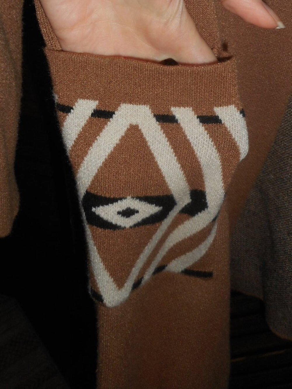 Rachel Zoe Aztec Western print hooded duster sweater cardigan, Medium - Picture 5 of 8